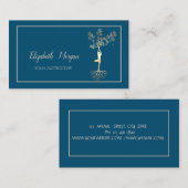 Professionele Yoga Instructor, Gold Tree Silhouett Visitekaartje (Voorkant / Achterkant)