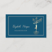 Professionele Yoga Instructor, Gold Tree Silhouett Visitekaartje (Voorkant)