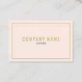 Professionele zachte perzik dunne gouden rand visitekaartje (Voorkant)