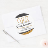 Professionele zakelijke afdichtingen in goud en br ronde sticker (Envelop)