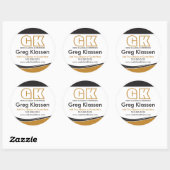 Professionele zakelijke afdichtingen in goud en br ronde sticker (Vel)