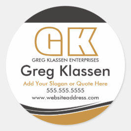 Professionele zakelijke afdichtingen in goud en br ronde sticker