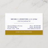 Professionele Zakelijke Blauw Goud Handshake Visitekaartje (Achterkant)