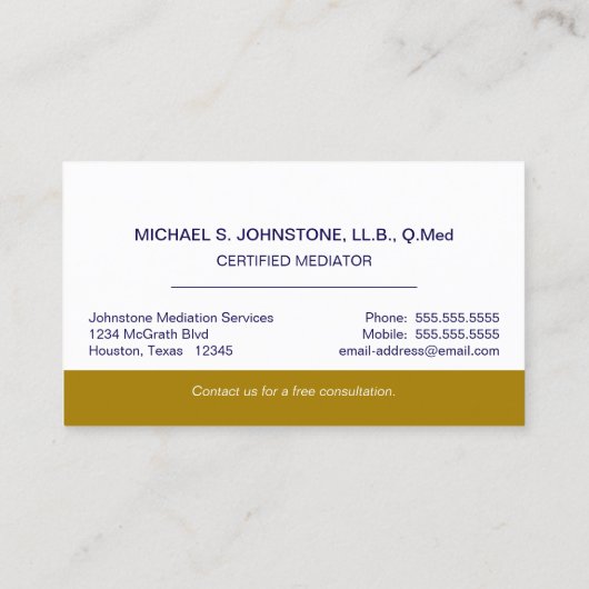 Professionele Zakelijke Blauw Goud Handshake Visitekaartje (Achterkant)