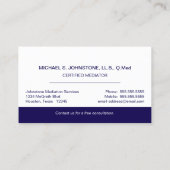 Professionele Zakelijke Blauw Wit Handdruk Visitekaartje (Achterkant)