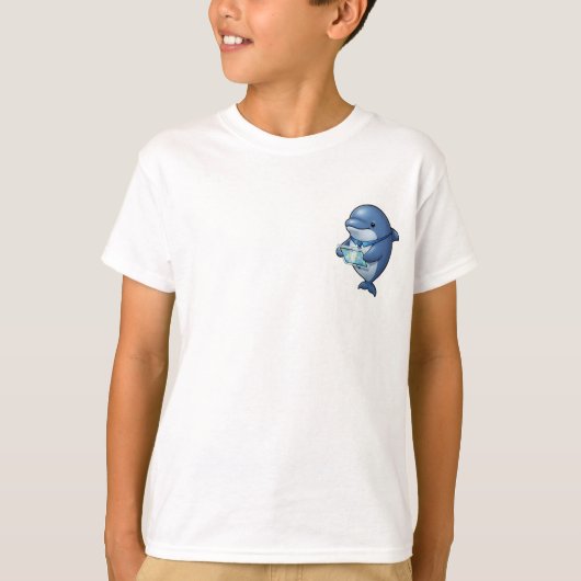 Professionele Zakelijke Dolfijn Tablet Blauw Kinde T-shirt (Voorkant)