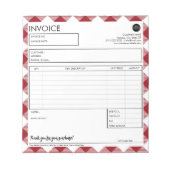 Professionele zakelijke factuur Rode grens Sjabloo Notitieblok (Voorkant)