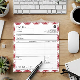 Professionele zakelijke factuur Rode grens Sjabloo Notitieblok