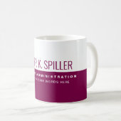 Professionele (zakelijke) half-wijn half-wit koffiemok (Voorkant rechts)