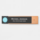 Professionele Zakelijke Kantoor Logo Naam Titel Zw Deurbordje (Voorkant)