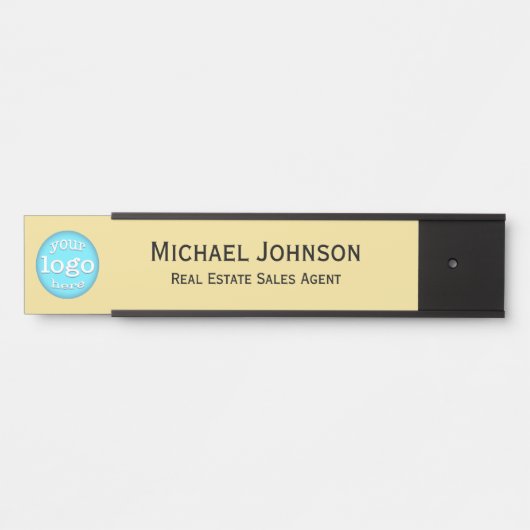 Professionele zakelijke Kantoor Voeg Logo naam tit Deurbordje (Voorkant)