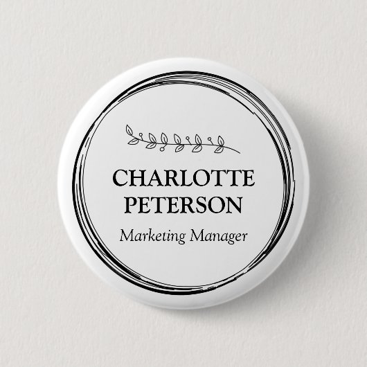 Professionele Zakelijke Kantoor Werk Naamlabel Ronde Button 5,7 Cm (Voorkant)