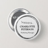 Professionele Zakelijke Kantoor Werk Naamlabel Ronde Button 5,7 Cm (Voorkant /achterkant)