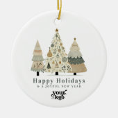 Professionele Zakelijke Logo Client Gift Kerstmis Keramisch Ornament (Voorkant)