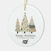 Professionele Zakelijke Logo Client Gift Kerstmis Keramisch Ornament (Links)