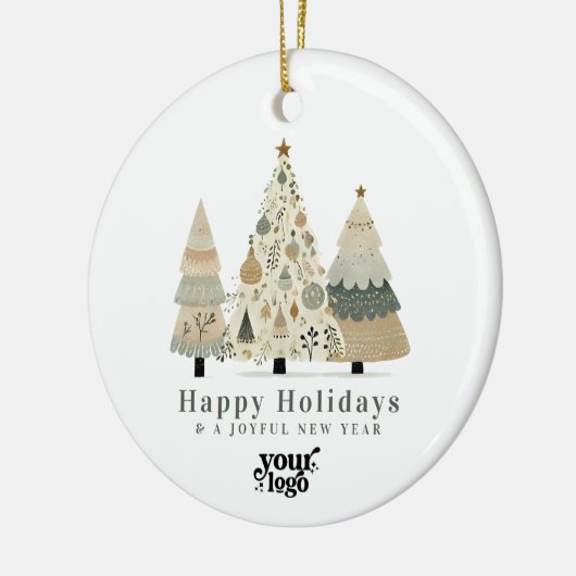 Professionele Zakelijke Logo Client Gift Kerstmis Keramisch Ornament (Links)