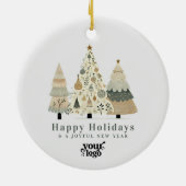 Professionele Zakelijke Logo Client Gift Kerstmis Keramisch Ornament (Achterkant)