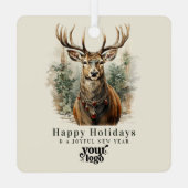 Professionele Zakelijke Logo Client Gift Kerstmis Metalen Ornament (Achterkant)