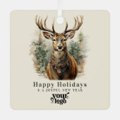 Professionele Zakelijke Logo Client Gift Kerstmis Metalen Ornament (Voorkant)