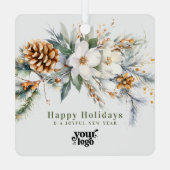 Professionele Zakelijke Logo Client Gift Kerstmis Metalen Ornament (Achterkant)