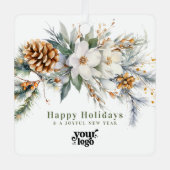 Professionele Zakelijke Logo Client Gift Kerstmis Metalen Ornament (Voorkant)