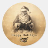 Professionele Zakelijke Logo Client Gift Kerstmis Ronde Sticker (Voorkant)