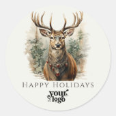 Professionele Zakelijke Logo Client Gift Kerstmis Ronde Sticker (Voorkant)