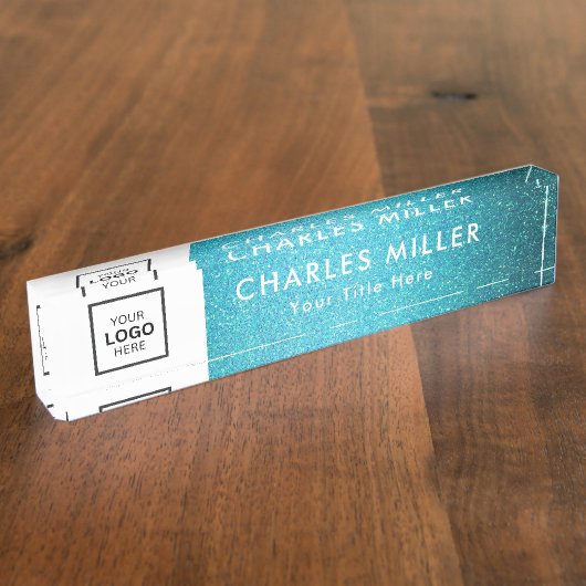 Professionele zakelijke logo Desk Nameplate Naambordje (Zijkant)