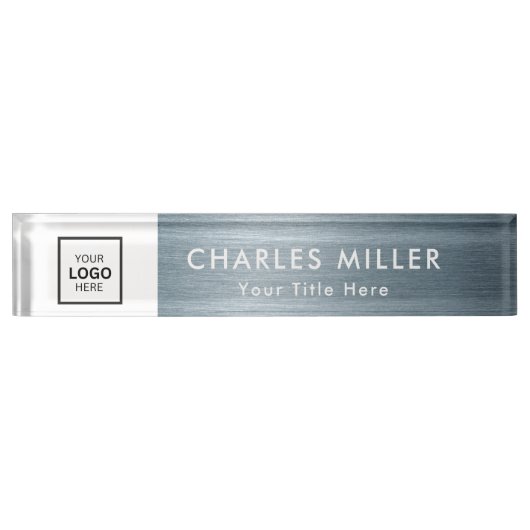 Professionele zakelijke logo Desk Nameplate Naambordje (Voorkant)