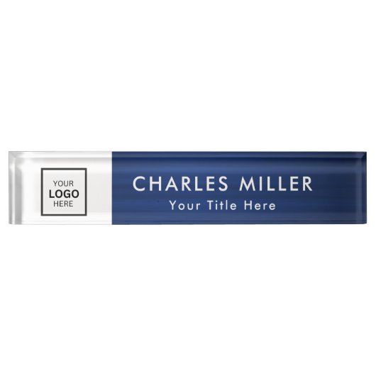 Professionele zakelijke logo Desk Nameplate Naambordje (Voorkant)