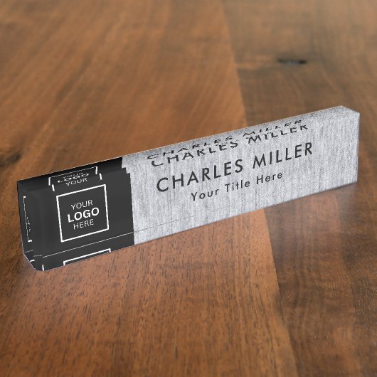 Professionele zakelijke logo Desk Nameplate Naambordje (Zijkant)