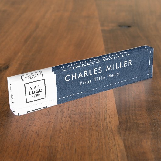 Professionele zakelijke logo Desk Nameplate Naambordje (Zijkant)