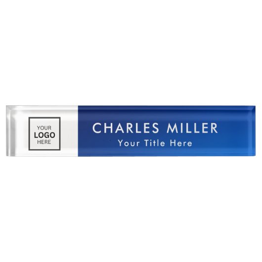 Professionele zakelijke logo Desk Nameplate Naambordje (Voorkant)