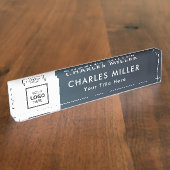 Professionele zakelijke logo Desk Nameplate Naambordje (Zijkant)