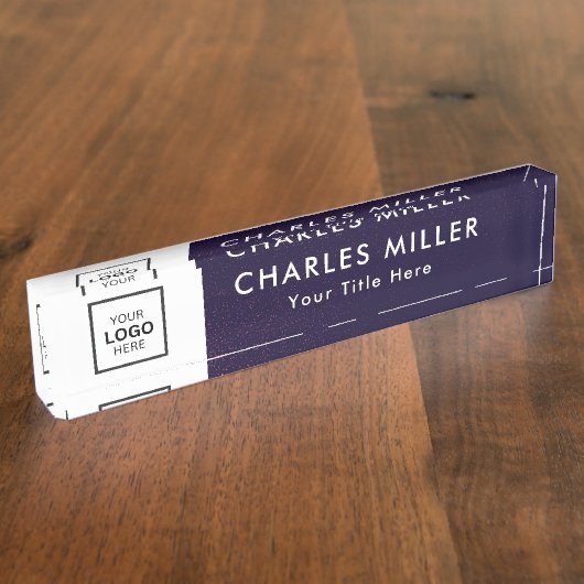 Professionele zakelijke logo Desk Nameplate Naambordje (Zijkant)