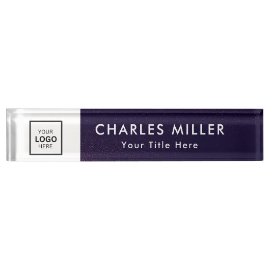 Professionele zakelijke logo Desk Nameplate Naambordje (Voorkant)