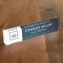 Professionele zakelijke logo Desk Nameplate
