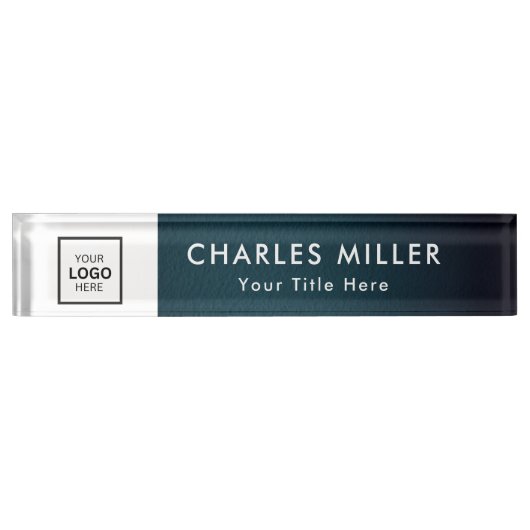 Professionele zakelijke logo Desk Nameplate Naambordje (Voorkant)