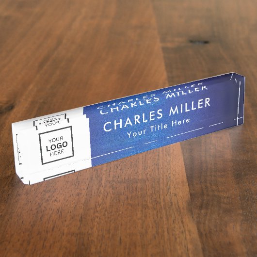 Professionele zakelijke logo Desk Nameplate Naambordje (Zijkant)