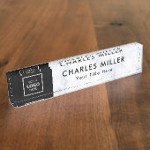 Professionele zakelijke logo Desk Nameplate Naambordje (Zijkant)