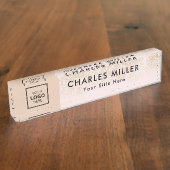 Professionele zakelijke logo Desk Nameplate Naambordje (Zijkant)