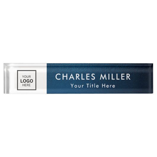 Professionele zakelijke logo Desk Nameplate Naambordje (Voorkant)
