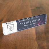 Professionele zakelijke logo Desk Nameplate Naambordje (Zijkant)