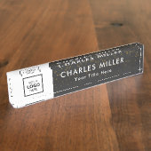Professionele zakelijke logo Desk Nameplate Naambordje (Zijkant)