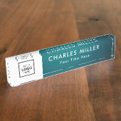 Professionele zakelijke logo Desk Nameplate Naambordje (Zijkant)