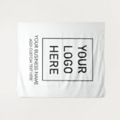 Professionele Zakelijke Logo en Tekst Bedrijf wit Wandkleed (Voorkant (horizontaal))