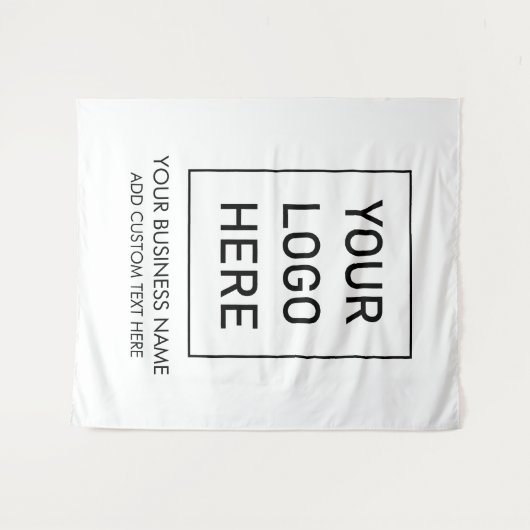 Professionele Zakelijke Logo en Tekst Bedrijf wit Wandkleed (Voorkant (horizontaal))