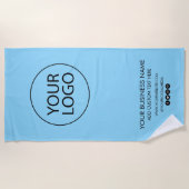 Professionele Zakelijke Logo en Tekstbedrijf Blauw Strandlaken (Voorkant)