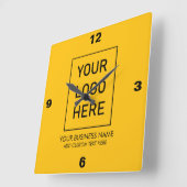 Professionele Zakelijke Logo en Tekstbedrijf Geel Vierkante Klok (Hoek)