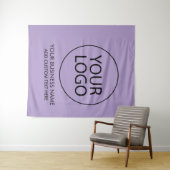 Professionele Zakelijke Logo en Tekstbedrijf Paars Wandkleed (In Situ (horizontaal))